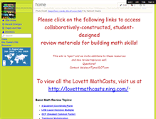 Tablet Screenshot of lovettmathcasts.wikispaces.com
