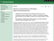 Tablet Screenshot of literacyinquiry.wikispaces.com