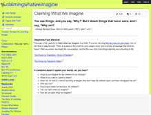 Tablet Screenshot of claimingwhatweimagine.wikispaces.com
