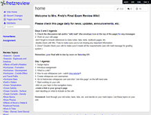 Tablet Screenshot of fretzreview.wikispaces.com
