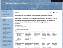 Tablet Screenshot of colemancountyinstitute.wikispaces.com