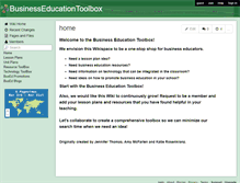 Tablet Screenshot of businesseducationtoolbox.wikispaces.com