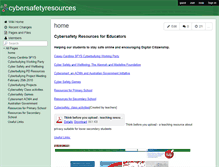 Tablet Screenshot of cybersafetyresources.wikispaces.com