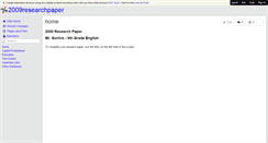 Desktop Screenshot of 2009researchpaper.wikispaces.com