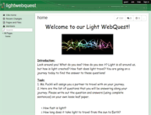 Tablet Screenshot of lightwebquest.wikispaces.com