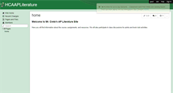 Desktop Screenshot of hcaapliterature.wikispaces.com
