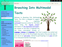 Tablet Screenshot of branching-into-multimodal-texts.wikispaces.com