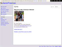 Tablet Screenshot of aaronfreeman.wikispaces.com