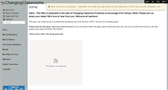 Desktop Screenshot of changingclassrooms.wikispaces.com