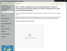 Tablet Screenshot of changingclassrooms.wikispaces.com