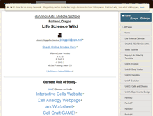 Tablet Screenshot of davincilifescience.wikispaces.com