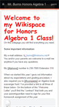 Mobile Screenshot of burnshonorsalgebra1.wikispaces.com