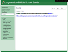 Tablet Screenshot of longmeadowbands.wikispaces.com