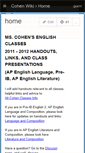 Mobile Screenshot of cohenhandouts.wikispaces.com