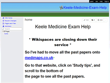 Tablet Screenshot of keele-medicine-exam-help.wikispaces.com