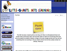 Tablet Screenshot of little-giants.wikispaces.com