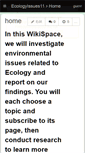 Mobile Screenshot of ecologyissues11.wikispaces.com