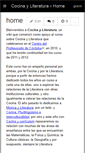 Mobile Screenshot of cocinayliteratura.wikispaces.com