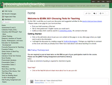 Tablet Screenshot of choosingtextsforteaching.wikispaces.com