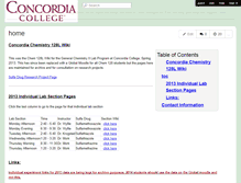 Tablet Screenshot of concordiachemistry128lab.wikispaces.com