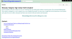 Desktop Screenshot of hhsninthgraderesearch.wikispaces.com