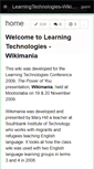 Mobile Screenshot of learningtechnologies-wikimania.wikispaces.com
