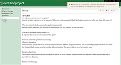 Desktop Screenshot of evolutionproject.wikispaces.com