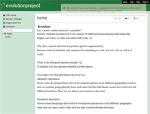 Tablet Screenshot of evolutionproject.wikispaces.com