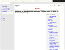 Tablet Screenshot of algebra2c.wikispaces.com