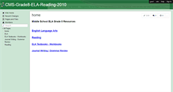 Desktop Screenshot of cms-grade8-ela-reading-2010.wikispaces.com