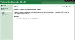 Desktop Screenshot of elementsofchemistry-2credit.wikispaces.com