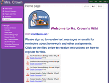 Tablet Screenshot of crownbiology.wikispaces.com