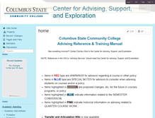 Tablet Screenshot of cscc-advising-services.wikispaces.com