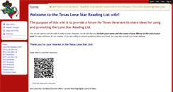 Desktop Screenshot of lonestarreadinglist.wikispaces.com