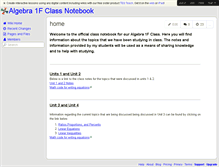 Tablet Screenshot of algebra1f.wikispaces.com