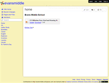 Tablet Screenshot of evansmiddle.wikispaces.com