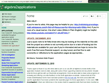 Tablet Screenshot of algebra2applications.wikispaces.com
