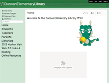 Tablet Screenshot of duncanelementarylibrary.wikispaces.com