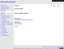 Tablet Screenshot of ksmithscience.wikispaces.com