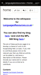 Mobile Screenshot of languagesresources.wikispaces.com