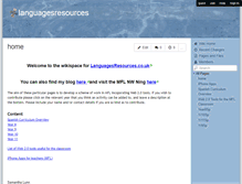 Tablet Screenshot of languagesresources.wikispaces.com