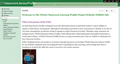 Desktop Screenshot of classroomliteracyprofile.wikispaces.com