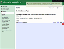 Tablet Screenshot of hillcrestsciencedude.wikispaces.com
