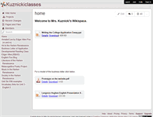 Tablet Screenshot of kuznickiclasses.wikispaces.com