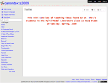 Tablet Screenshot of canontexts2009.wikispaces.com