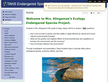 Tablet Screenshot of endangeredspeciestahs.wikispaces.com
