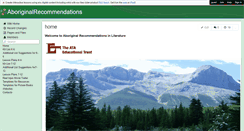 Desktop Screenshot of aboriginalrecommendations.wikispaces.com
