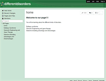 Tablet Screenshot of differentdisorders.wikispaces.com