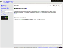 Tablet Screenshot of ccmrsnyder.wikispaces.com