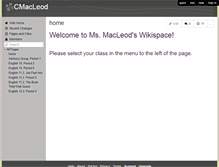 Tablet Screenshot of cmacleod.wikispaces.com